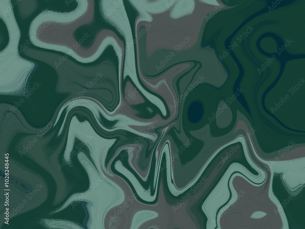 A mesmerizing and abstract background featuring a swirling pattern of green, grey, and blue shades. A mesmerizing and abstract background featuring a swirling pattern of green, grey, and blue shades.