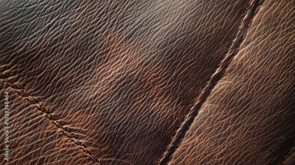 Brown Leather Texture with Stitching Brown Leather Texture with Stitching