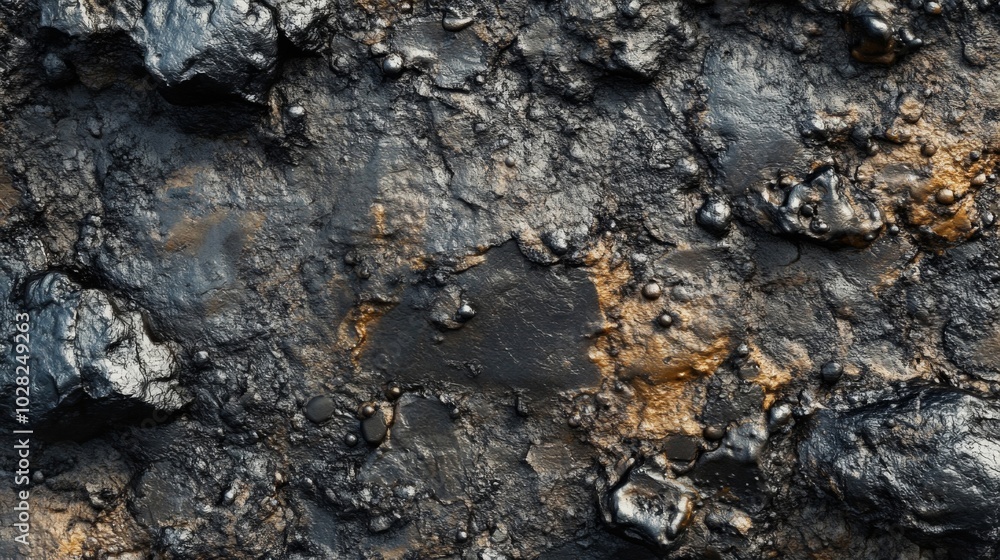 Black and Gold Textured Surface with Bumps and Cracks Black and Gold Textured Surface with Bumps and Cracks