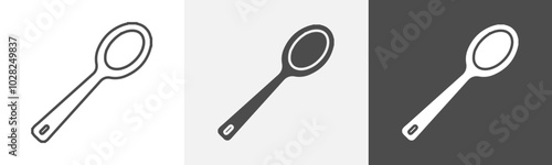 spoon icon Vector thin line symbol