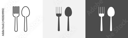 spoon icon Vector thin line symbol