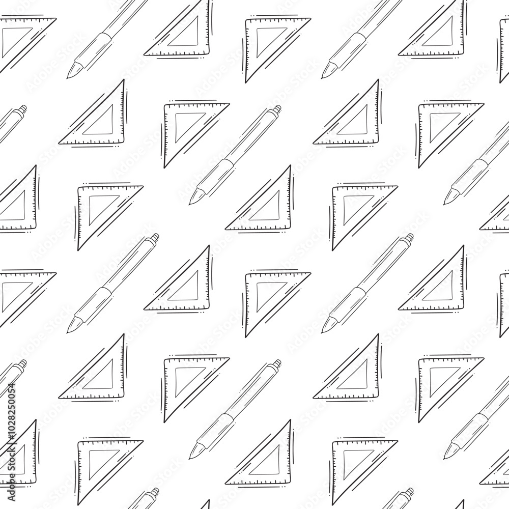 Naklejka premium school pattern, education seamless pattern, doodle school seamless pattern, hand drawn education pattern background, doodle school bckground