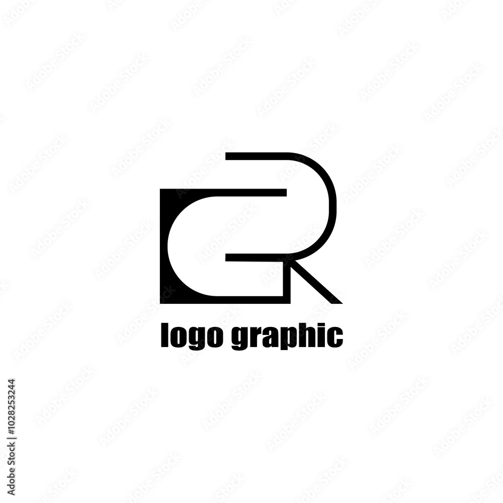 GR logo template design line illustration vector abstract GR logo template design line illustration vector abstract