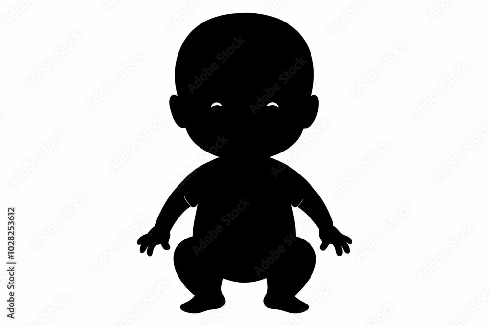 Obraz premium Baby Silhouette Icon on White Background.