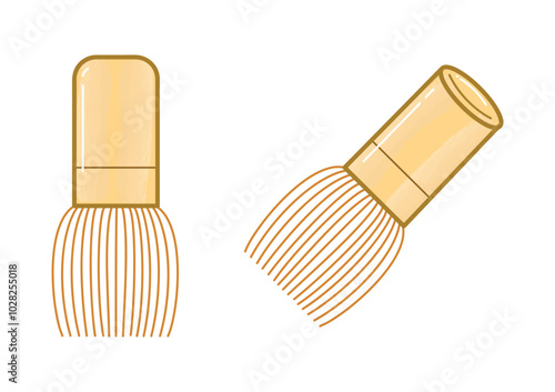 Yellow matcha green tea brush tools