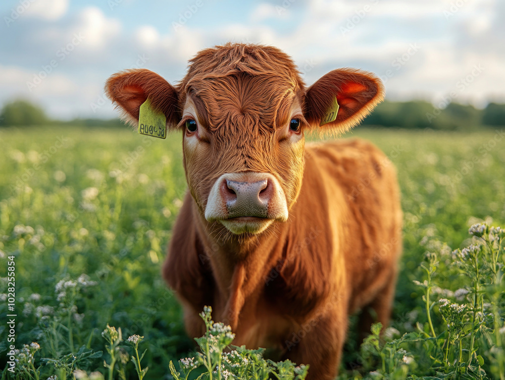 Agricultural livestock grazing near a crop field, representing the connection between animal husbandry and agriculture.