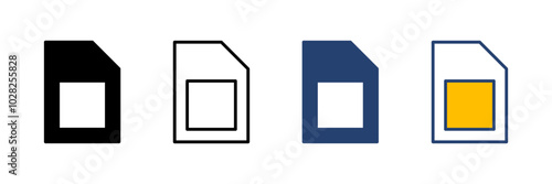 Sim card icon vector. dual sim card icon vector