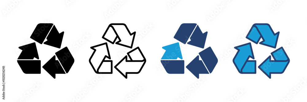 Recycle icon vector. Recycling vector icon. Recycle icon vector. Recycling vector icon.