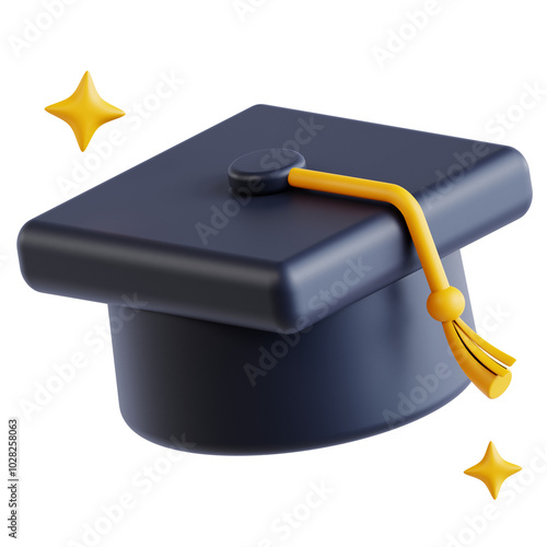graduation hat 3d graphic illustration