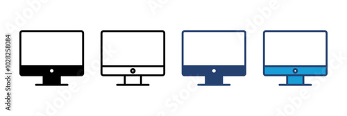 Computer icon vector. computer monitor icon vector.