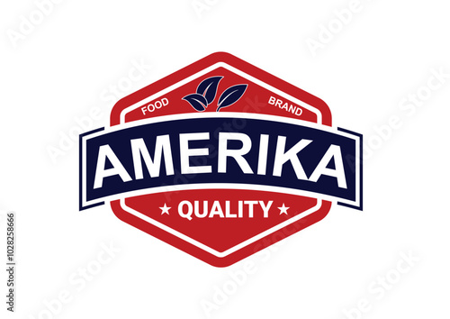 AMERIKA QULAITY FOOD BRNAD logo design vector template	