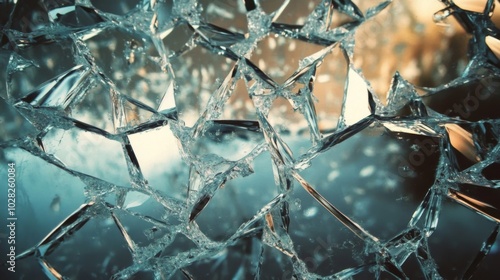 Wallpaper Mural Shattered Glass with a Teal and Brown Background Torontodigital.ca