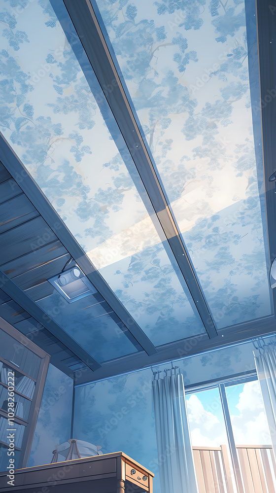 ceiling inside the house, cloudy and bright beautiful vertical ceiling inside the house, cloudy and bright beautiful vertical