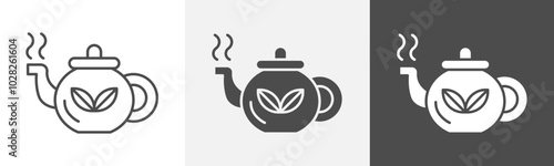 tea pot icon Flat design on isolated background