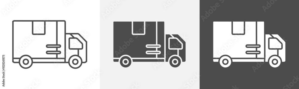 truck icon Flat design on isolated background truck icon Flat design on isolated background