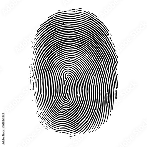 Real fingerprint in white background Super macro. fingerprint or thumbprint set isolated photo