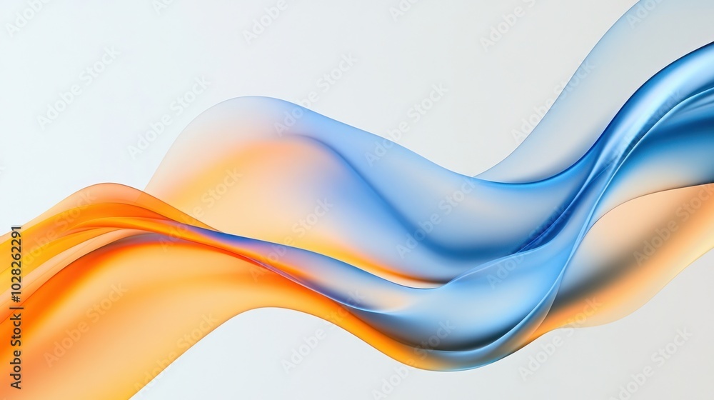 Naklejka premium Abstract Orange and Blue Waves