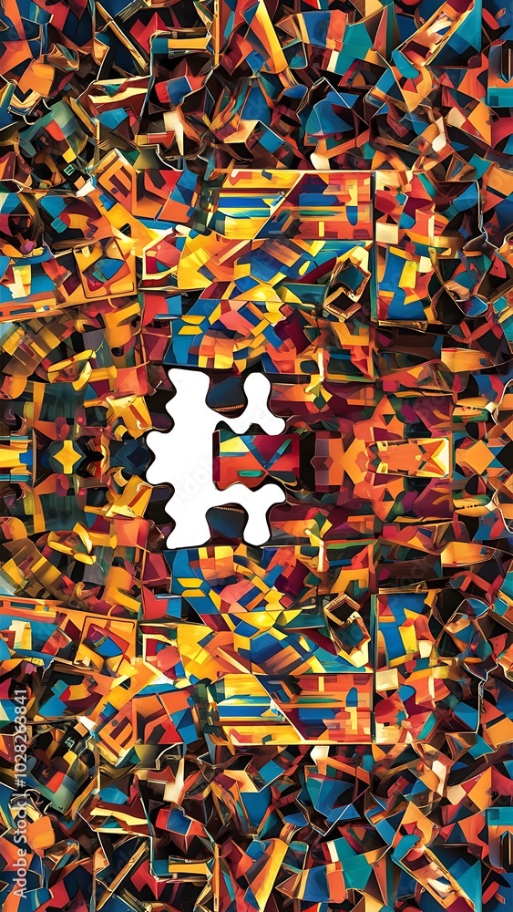 Obraz premium Abstract puzzle background with one piece missing