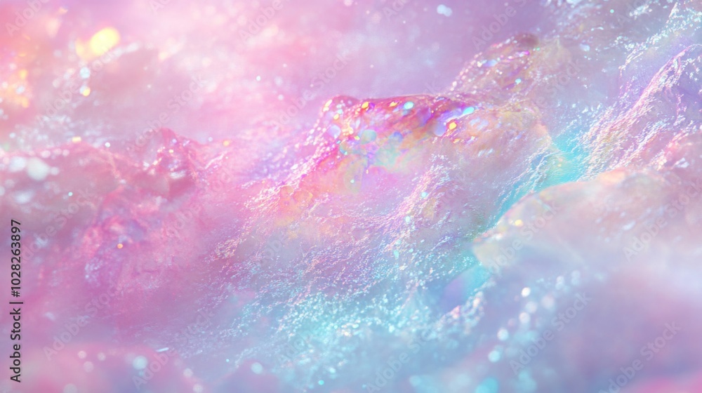 Fototapeta premium Abstract iridescent foam texture with soft, pink, blue, and purple hues