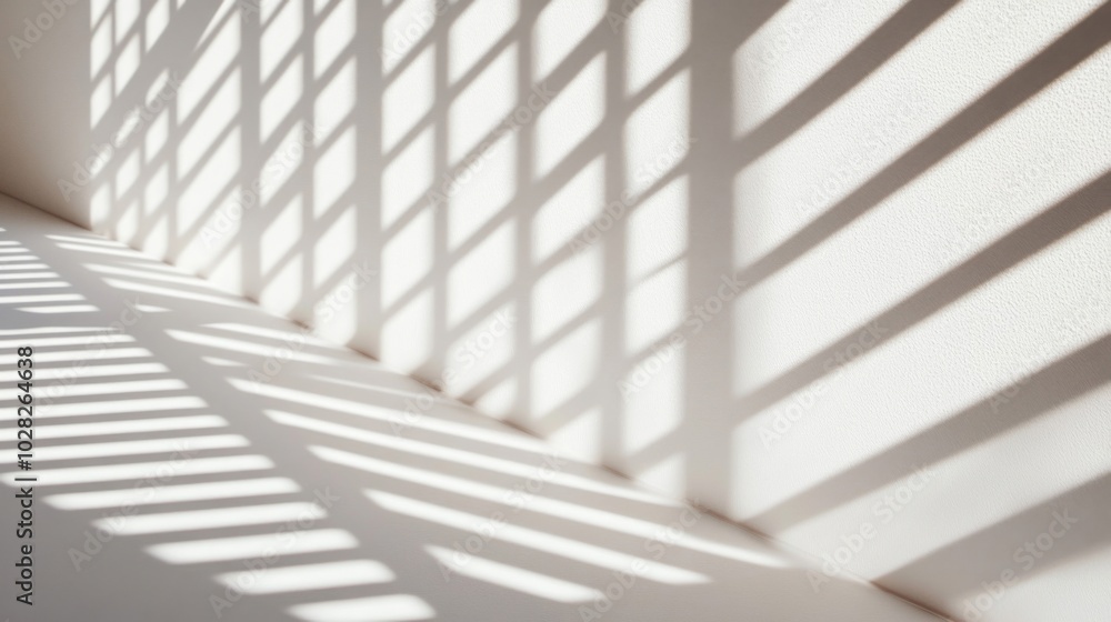 Obraz premium Light and Shadow Patterns on a White Wall