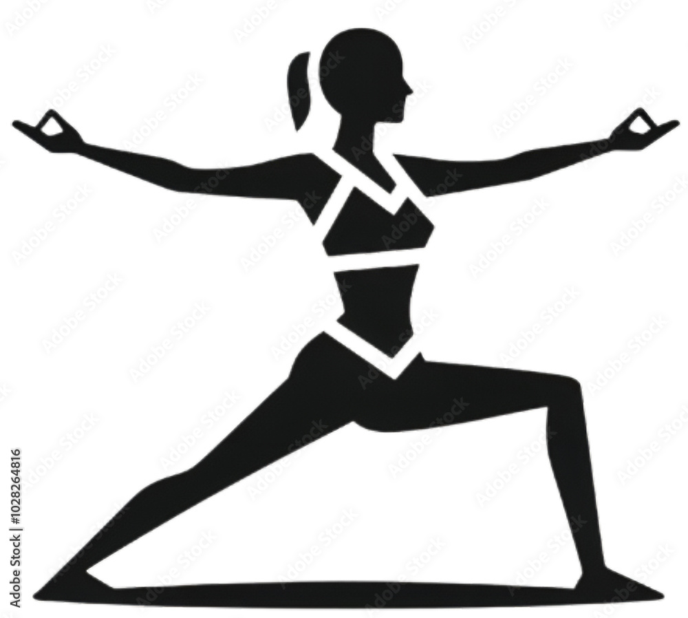 Fototapeta premium Pictogram of a person doing yoga exercises. Generative ai