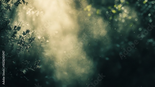 Sunlight Filtering Through a Foggy Forest