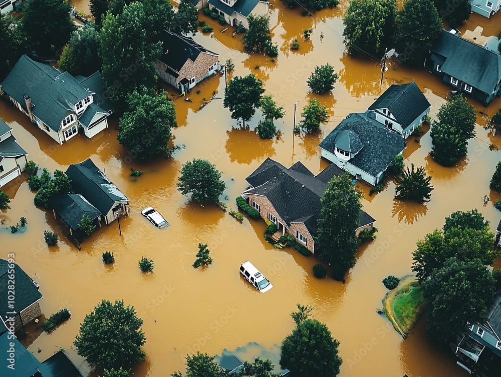 2408 105.An aerial view captures the aftermath of a torrential ...