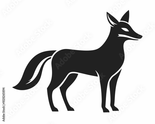 Minimalist Animal Silhouette  Sleek Fox or Deer Design with Clean Lines.