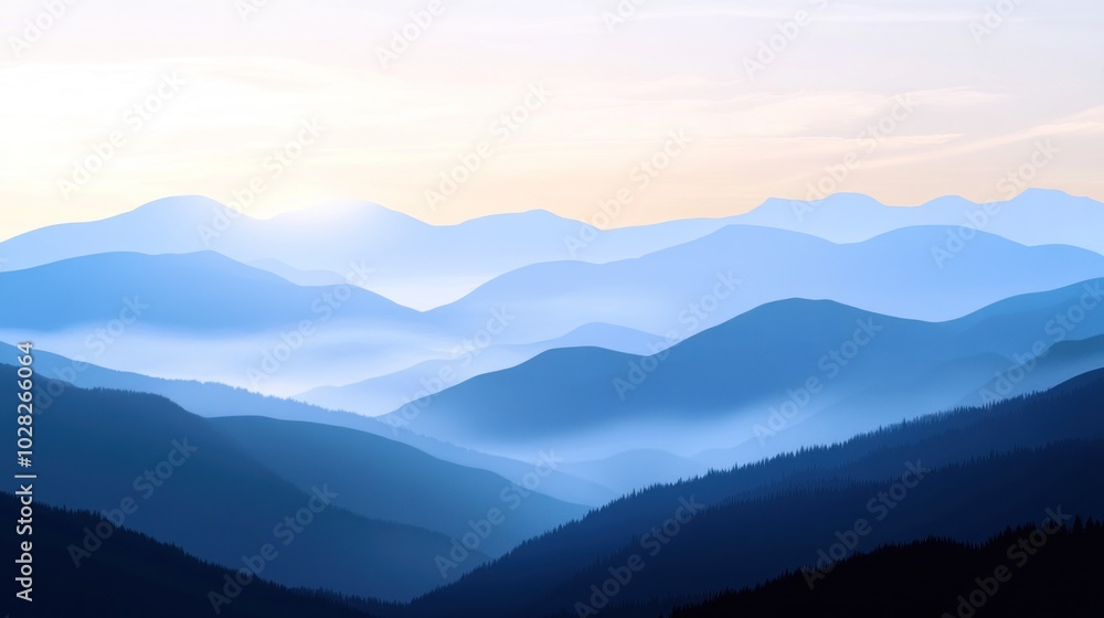 Blue Mountains at Dawn Blue Mountains at Dawn