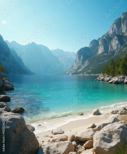 View of the North Velebit National Park in Croatia during a sunny day