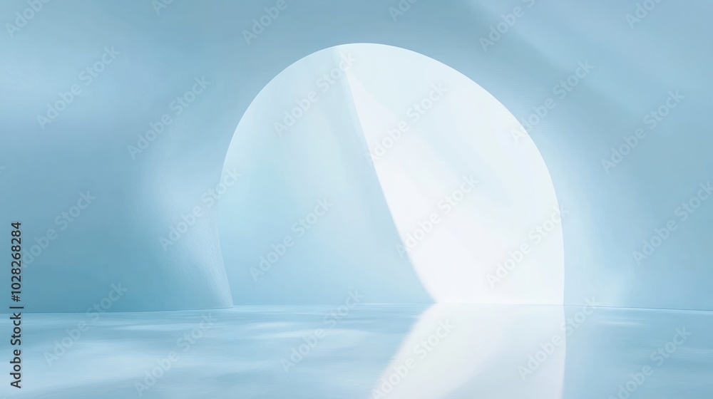 Abstract Blue Interior with Archway Abstract Blue Interior with Archway