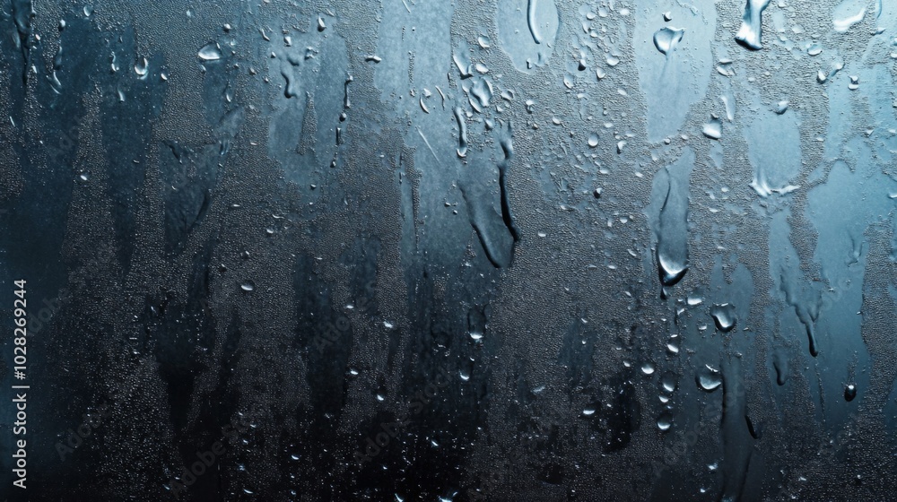 Water Droplets on a Dark Glass Surface Water Droplets on a Dark Glass Surface