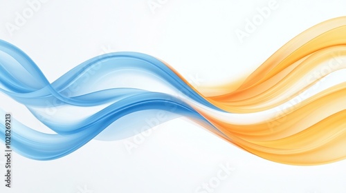 Abstract Flowing Lines in Blue and Orange