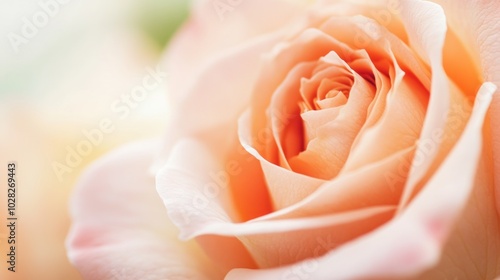 Peach Rose Close Up