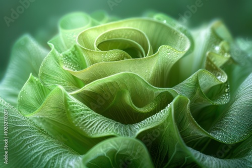 Green Organic Swirls: A Twirling Design