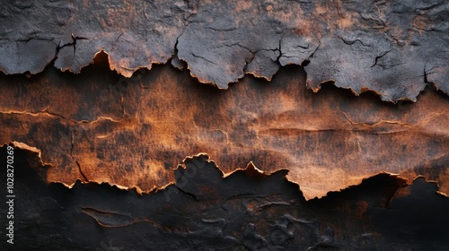 Burnt and Torn Brown and Black Leather Texture