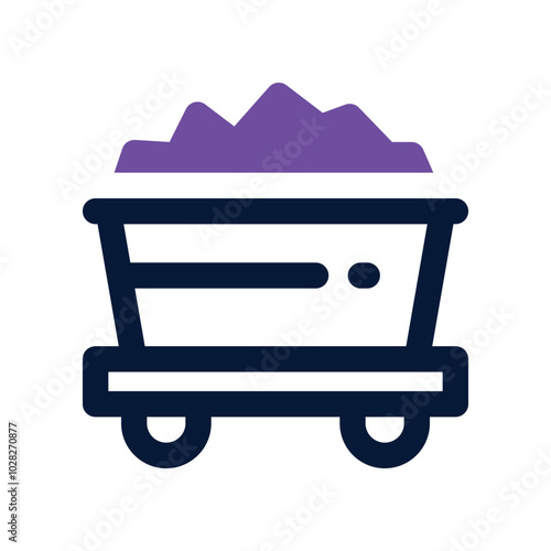 mining cart icon. vector dual tone icon for your website, mobile, presentation, and logo design.