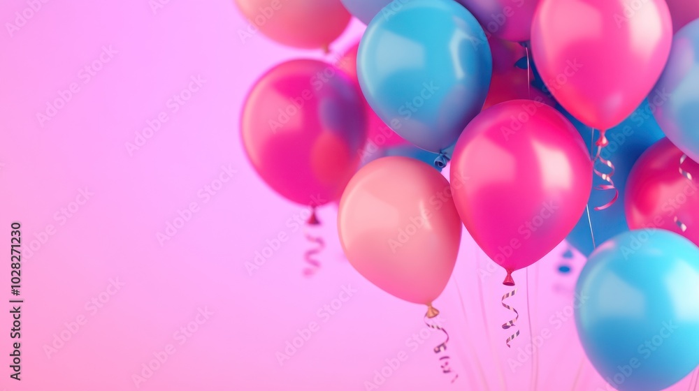 Pink and Blue Balloons Pink and Blue Balloons