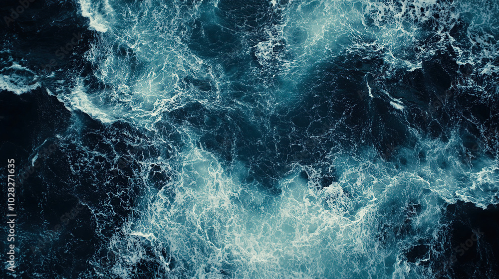 Aerial view of dark ocean waves Aerial view of dark ocean waves