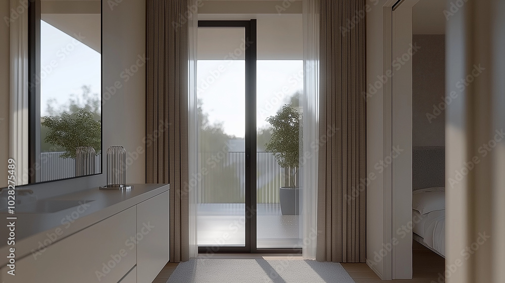 Minimalist Room with Sliding Door Minimalist Room with Sliding Door