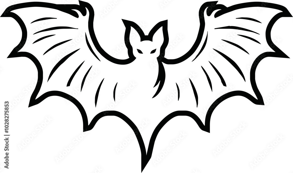 Obraz premium Bat line icon vector design