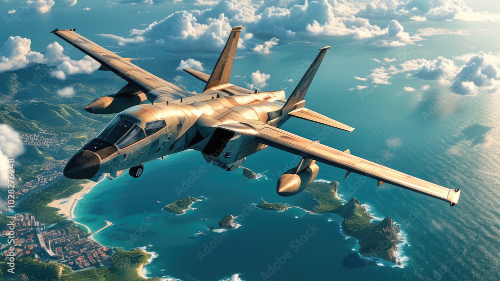 Fototapeta premium Reconnaissance Fighter Jet: Speed and Precision in the Skies