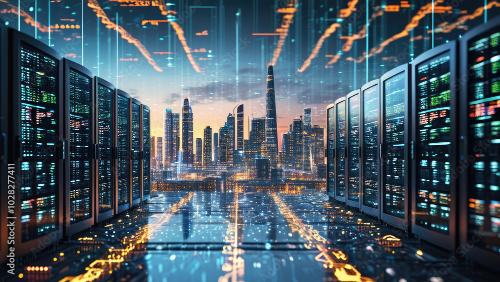 Fototapeta premium The Digital Economy Powered by AI: Transforming the Future of Business