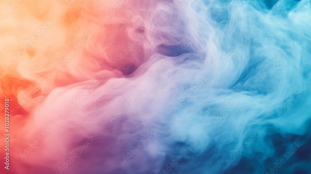 Fototapeta premium Abstract Swirling Smoke with Orange, Pink, and Blue Hues