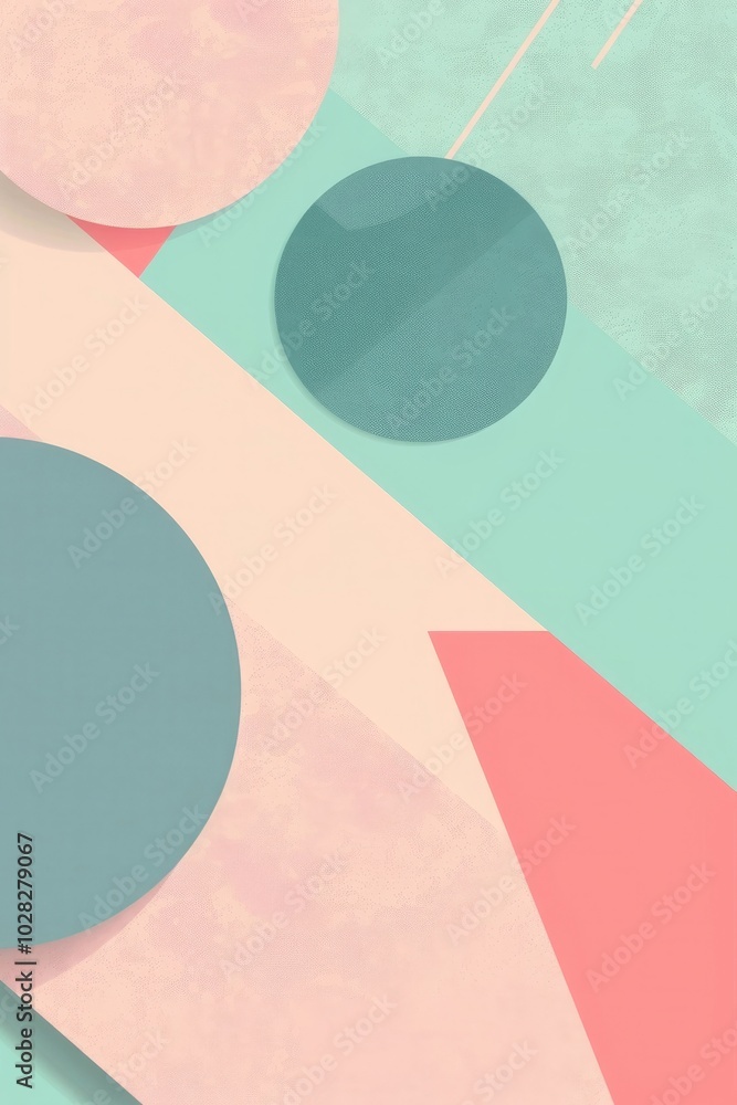 custom made wallpaper toronto digitalColorful pastel background with pink, mint green, and teal geometric shapes