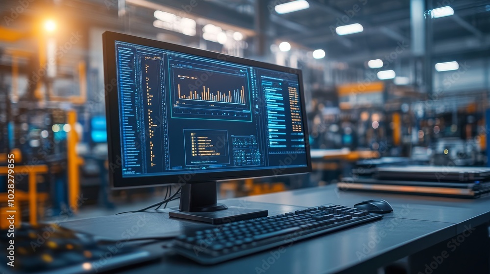 Industrial Data Automation System On Computer, Generative AI Industrial Data Automation System On Computer, Generative AI