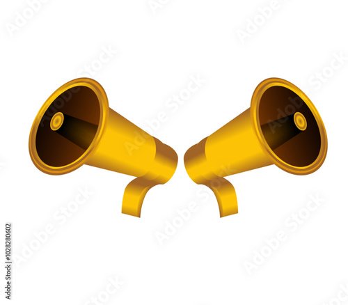 Megaphone white background electronics technology.