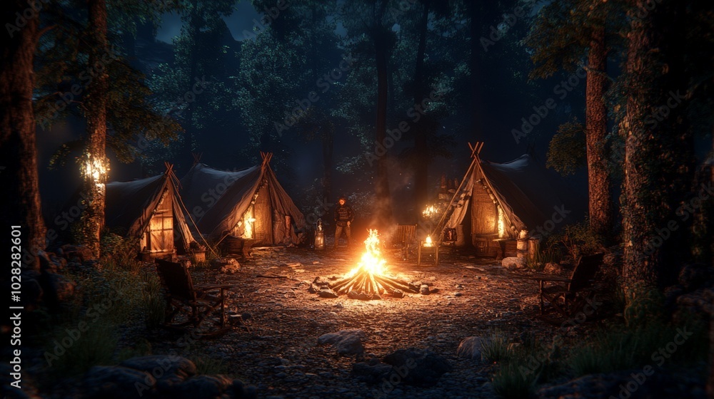 Campfire in Forest. Campfire in Forest.