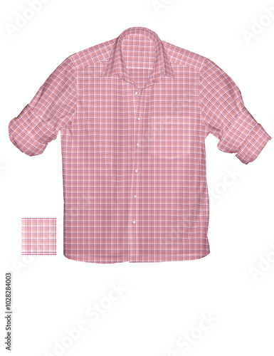 3D illustration check shirt for summer season