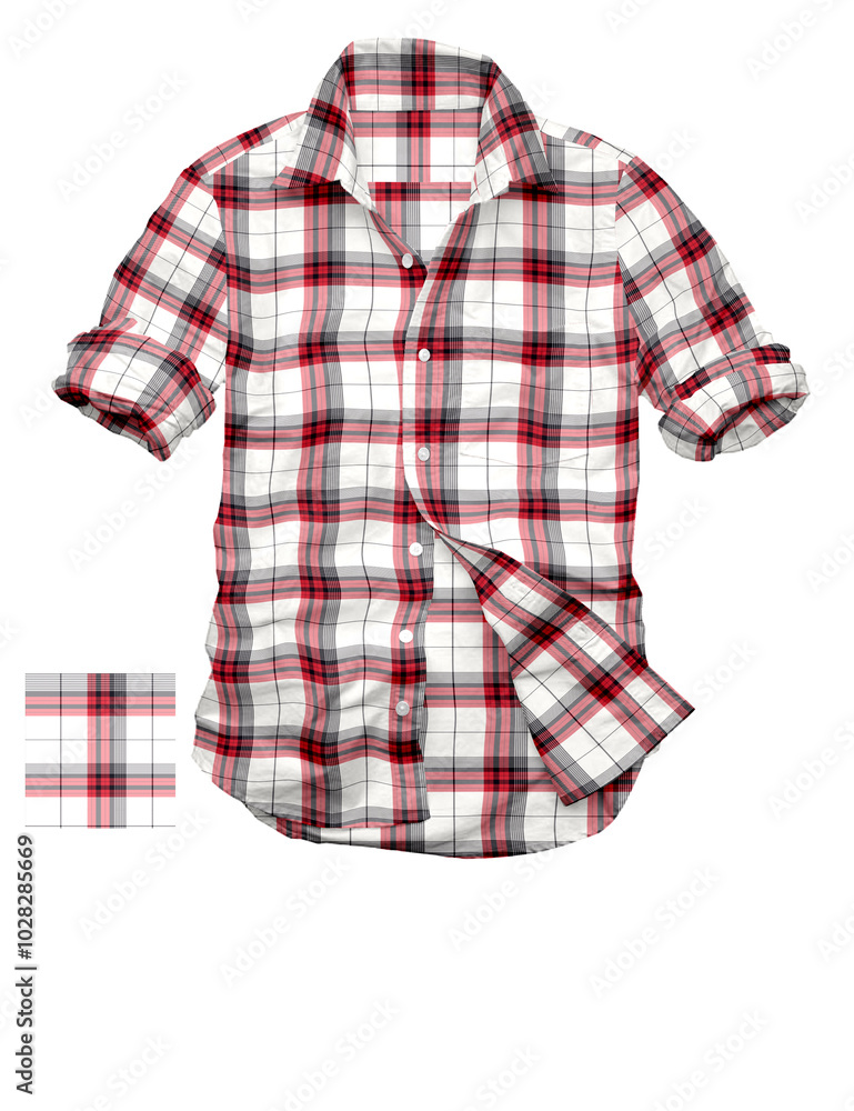 3D illustration check shirt for summer season 3D illustration check shirt for summer season